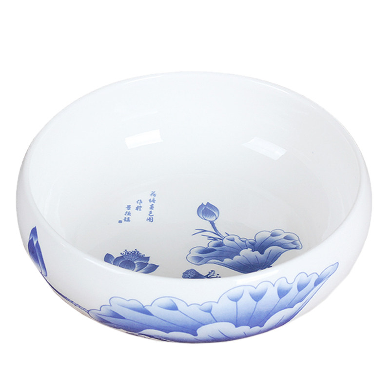陶瓷青花大号水盂洗洗茶具配件