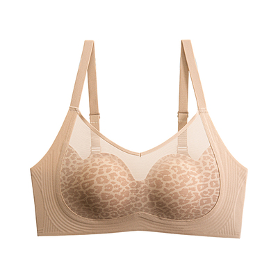 提未苏性感豹纹网纱大胸显小内衣