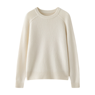慵懒减龄马鞍肩山羊绒衫圆领女宽松韩版厚毛衣2025秋冬针织羊毛衫