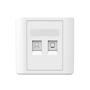 86型六类千兆双口电脑网线网络插座面板闭路有线电视TV信息插口