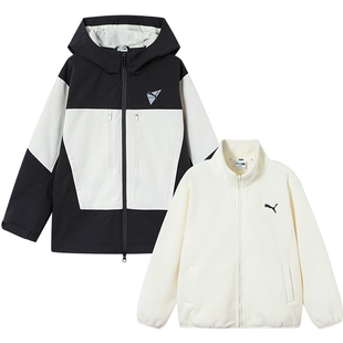 PUMA彪马童装新款儿童防风防雨外套男童女童摇粒绒二合一保暖夹克