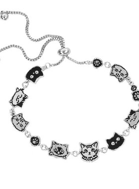 纯银可爱猫咪手链高级感手串
