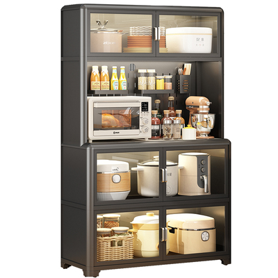 洞洞板DIY玻璃柜门厨房置物柜