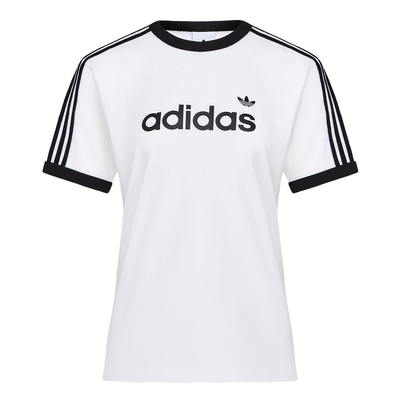 adidas阿迪达斯三叶草三条纹经典修身半袖2026夏女短袖T恤 HZ9541