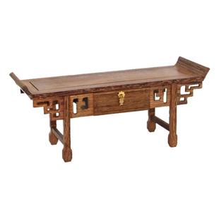 红木供桌条案鸡翅木翘头琴桌 奇玉石花盆景玉器茶壶摆件实木底座