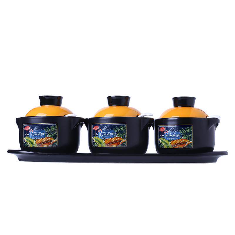 盒带家用调味罐彩冠陶瓷