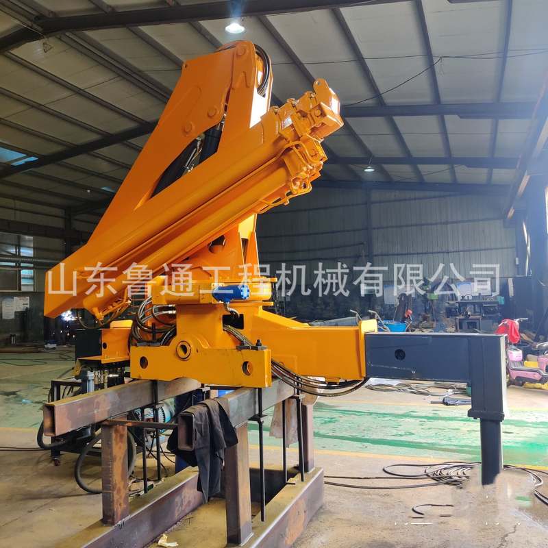 折臂吊2吨小型液压车载起重机船用港口折臂吊液压折臂吊