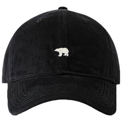 北极熊刺绣时尚百搭防晒棒球帽潮