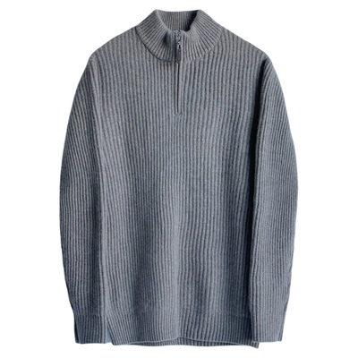 男士山羊绒半拉链针织衫