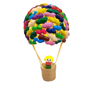 热气球手工制作小学生幼儿园教师装饰花生壳彩泥变废为宝成品包邮