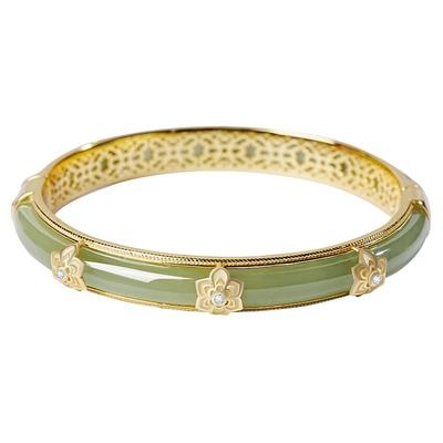 宫里上新天然正品和田玉纯银手镯