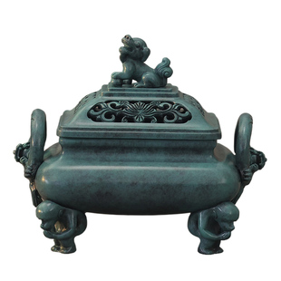 螭龙高端香薰炉檀香仿古四方宣德炉摆件盘香炉纯铜家用室内熏香炉