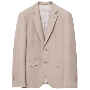 JDV男装春秋新品商场同款卡其正装西装单排扣西服外套WMM4015