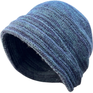 复古纯羊毛针织堆堆帽女秋冬季日系高级感慵懒包头帽百搭保暖冷帽