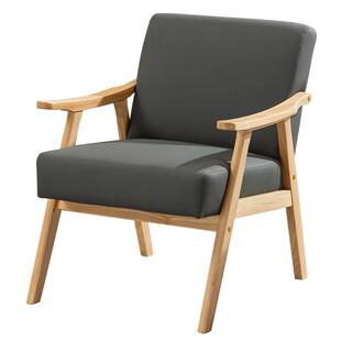 实木沙发椅休闲休息椅阳台办公室家用简约会客接待洽谈单人沙发椅