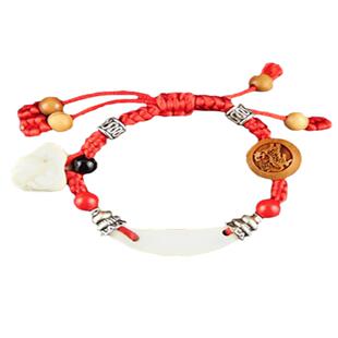 【保真】宝宝婴儿童桃木核猪惊骨红绳脚链真狗牙手链山东非遗传承