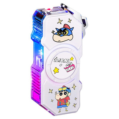 指尖陀螺打火机旋转创意充气防风卡通高颜值闪光彩灯解压送发光