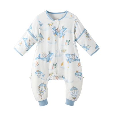 睡袋婴儿四季通用春夏儿童宝宝新生薄款纯棉小月龄防踢被神器分腿