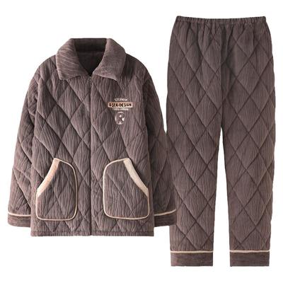 冬季加厚珊瑚绒家居服猫人男