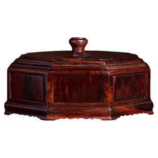 大红酸枝果盘家用客厅茶几中式实木五格干果盘高档精致零食盒红木