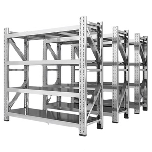 不锈钢重型货架仓库加厚冷库地下室多层储物架食品厂专用调节货架