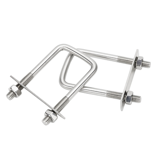 304不锈钢U型管卡直角方管螺栓固定卡扣螺栓方通支架安装紧固配件