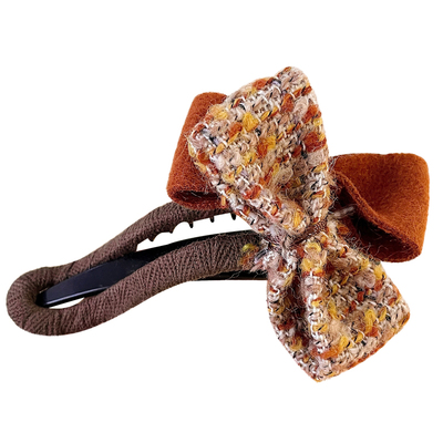 撞色蝴蝶结鸭嘴夹发夹女后脑勺~