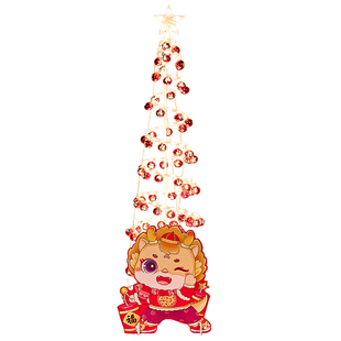 马年新年树春节喜庆装饰2026灯酒店美陈摆件过年氛围场景布置挂件