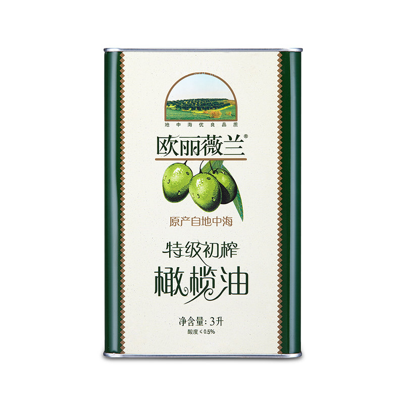 欧丽薇兰特级初榨橄榄油3L罐装官方正品食用油家用健康炒菜