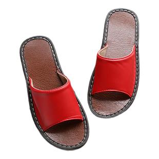 皮拖鞋夏季居家居防滑实心软底木地板拖鞋室内男女凉拖鞋舒适静音