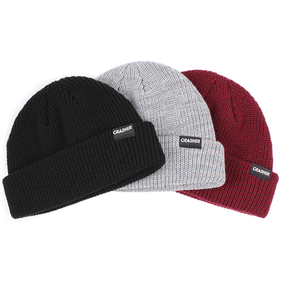 嘻哈短款圆顶美式复古毛线帽