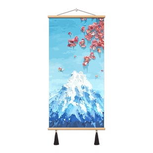 多巴胺风抽象艺术装饰画客厅卧室挂画高清油画布流苏吊穗