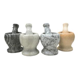 天然石头捣蒜器石臼子捣药罐研磨器家用蒜臼子剥蒜压蒜器打蒜泥器