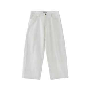 BUTTBILL 26SS涤棉混纺廓形弯刀裤裁剪复古简约休闲长裤子男情侣