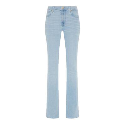 7 For All Mankind女春夏新品修身浅蓝色水洗微喇牛仔裤BOOTCUT