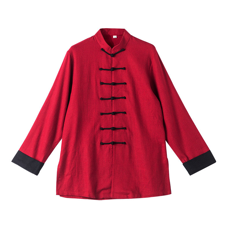 陈家沟太极服男女春秋宽竹节麻棉麻表演服亚麻春季太极拳晨练套装
