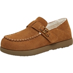 天美意复古加绒保暖毛毛鞋棉鞋女勃肯鞋雪地靴短靴子2025冬季新款