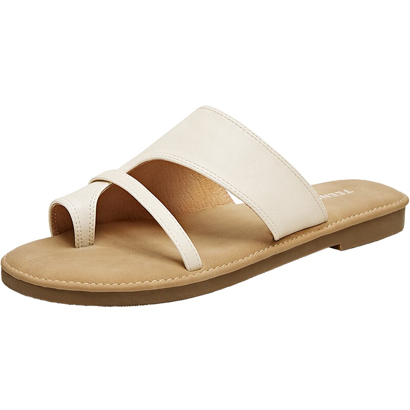 天美意新款时尚套趾舒适慵懒休闲外穿女一字拖鞋KT073BT5