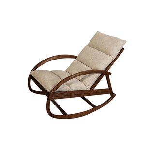 隐珏黑胡桃木实木摇摇椅躺椅成人可睡觉客厅家用阳台休闲椅懒人椅