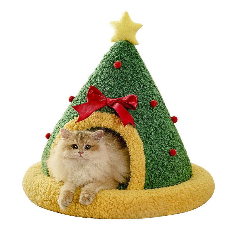 kimpets圣诞猫窝冬季保暖封闭式