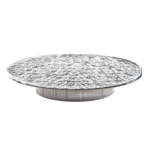 MILLER进口波浪纹亚克力面茶几Cappellini捷克水晶石头纹圆形茶桌
