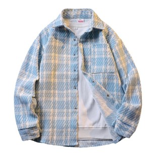 唐狮集团DESSO格子衬衫外套男2025秋冬季宽松大码小香风夹克男生