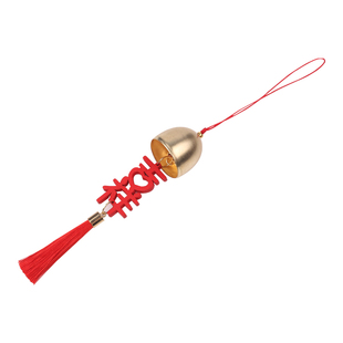 圣诞风铃许愿牌挂件红色喜庆文字木牌吊坠装饰品春节新年铃铛挂饰