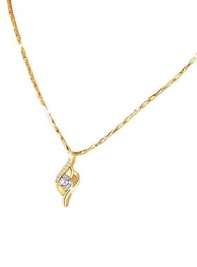 澳门9999真金女士项链韩版黄金色吊坠24k 时尚简约锁骨项链转运珠