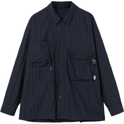 春秋男士方领华夫格子宽松夹克