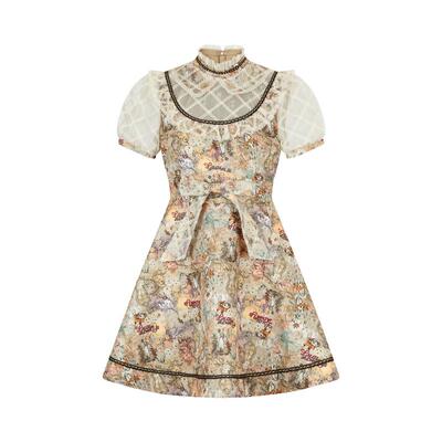 LULUALWAYS我爱露露甜美波嬉宫廷蕾丝蝴蝶结公主连衣裙