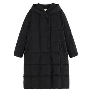 EXCEPTION例外女装秋冬款羽绒服鸭绒保暖连帽设计中长款外套大衣