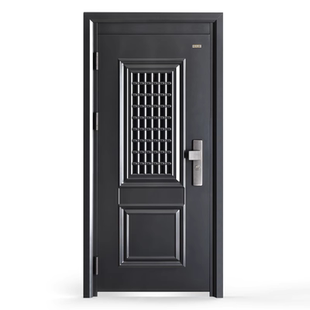 神将甲级防盗门进户安全门家用入户门指纹锁子母门通风门顺风灰