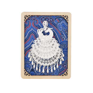 手工中式宋锦苗银冰箱贴云南贵州苗族特色孔雀民族风傣绣文创礼品