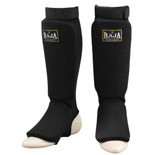 RAJA拳击护腿针织儿童泰拳搏击护小腿连脚背护具成人跆拳道护腿